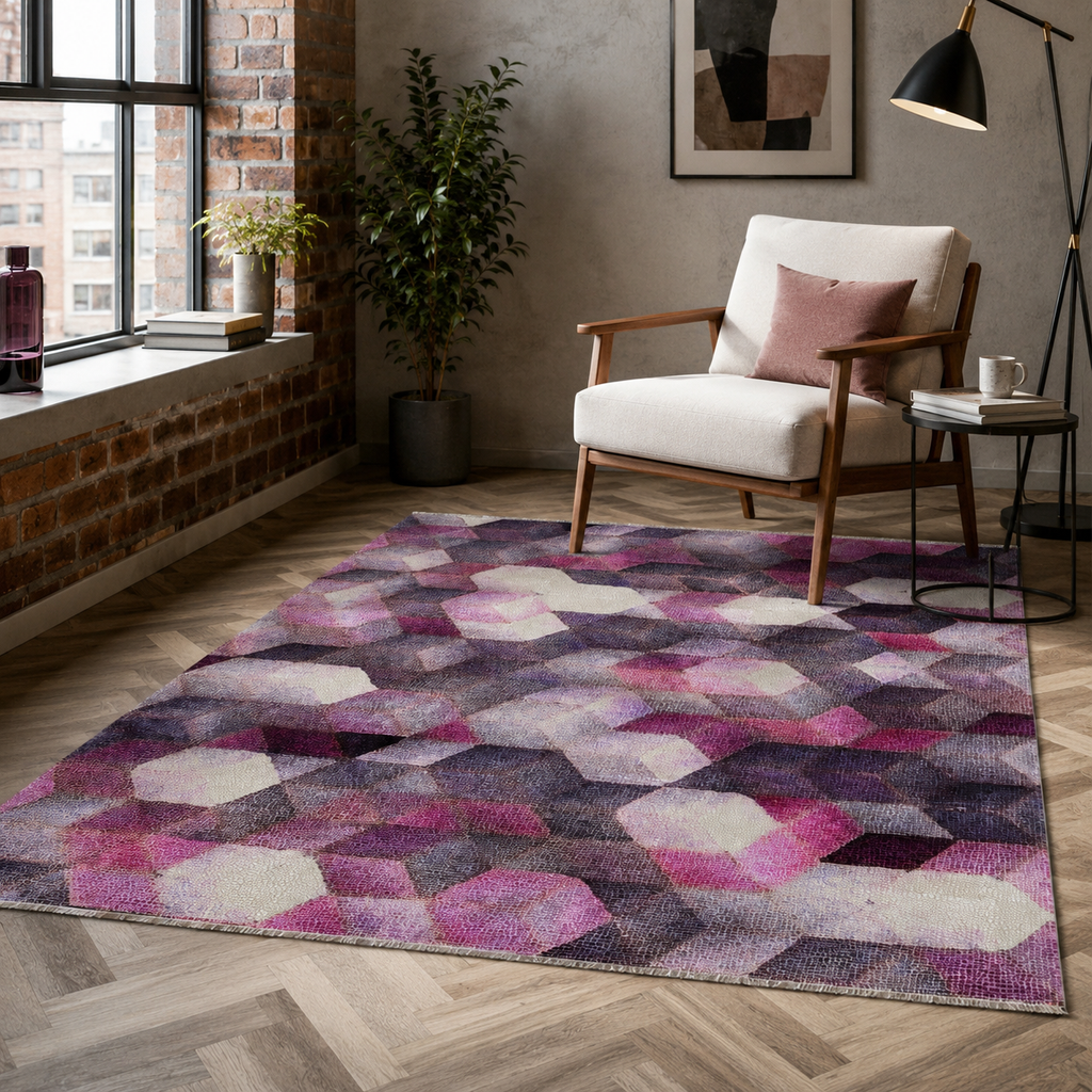 Tapis Moderne Gris Lavable Quitterie, vue 4