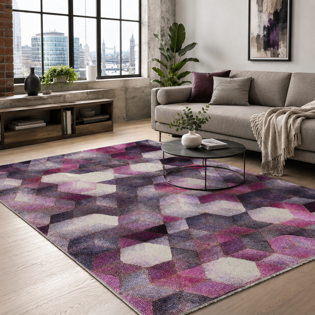 Tapis Moderne Gris Lavable Quitterie, vue 8