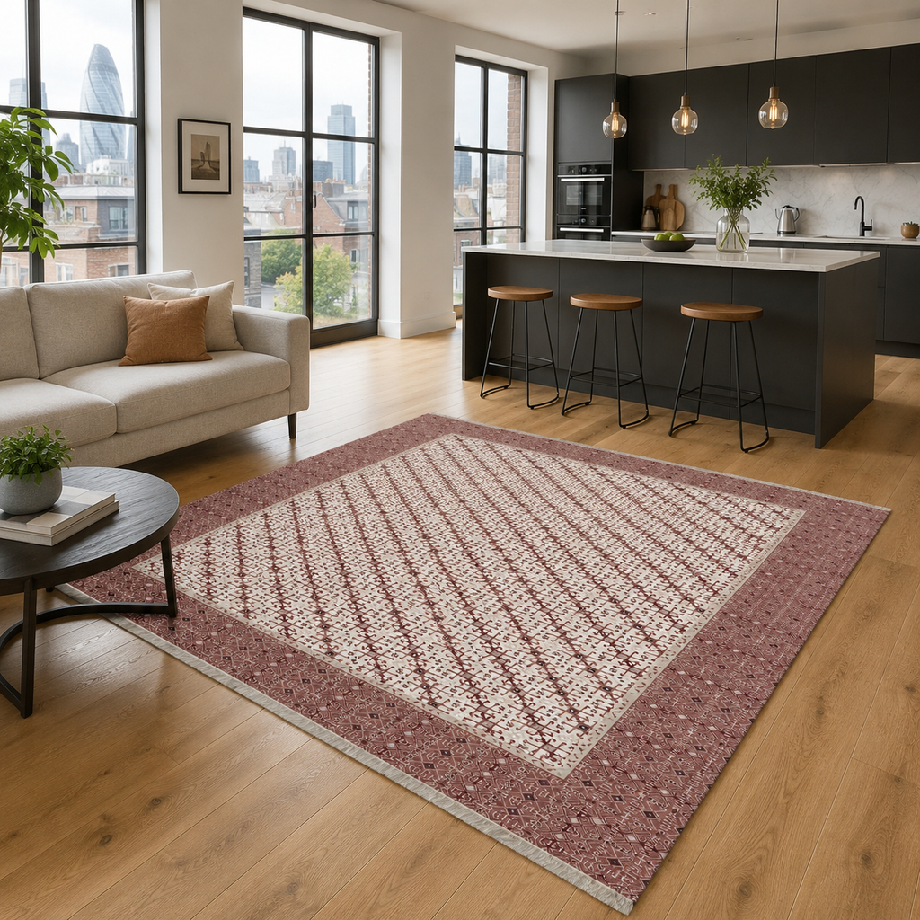 Tapis Ethnique Gris Lavable Émilie, vue 3