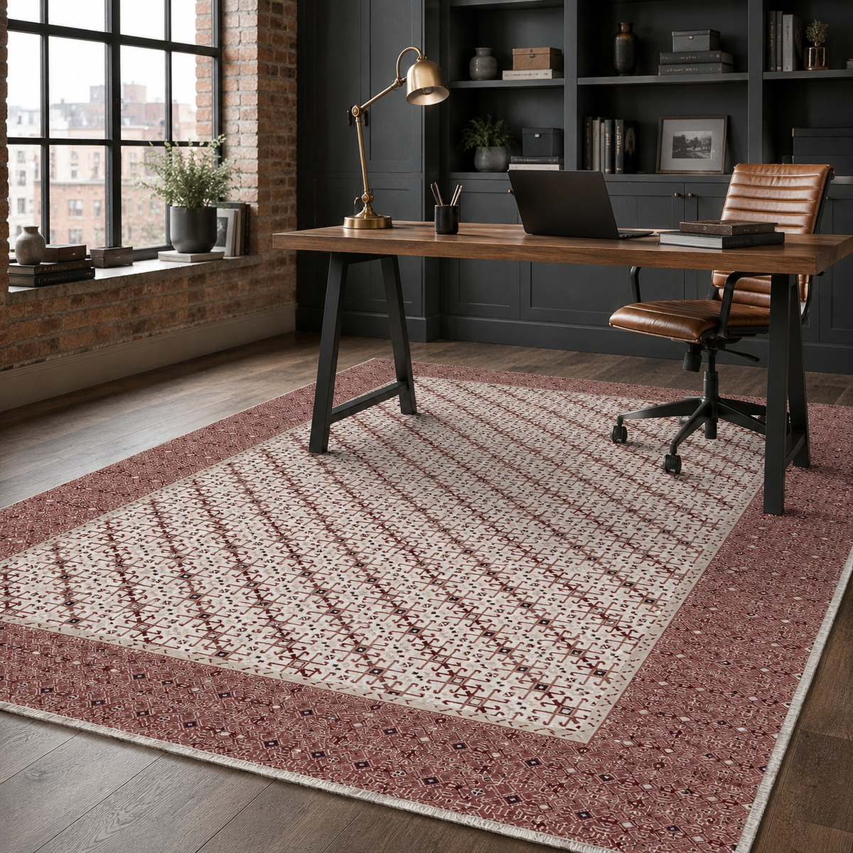 Tapis Ethnique Gris Lavable Émilie, vue 5