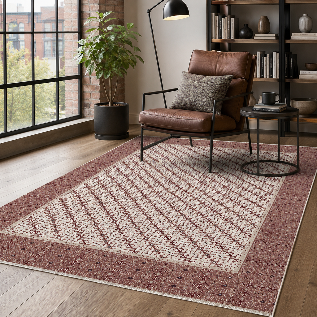 Tapis Ethnique Gris Lavable Émilie, vue 6
