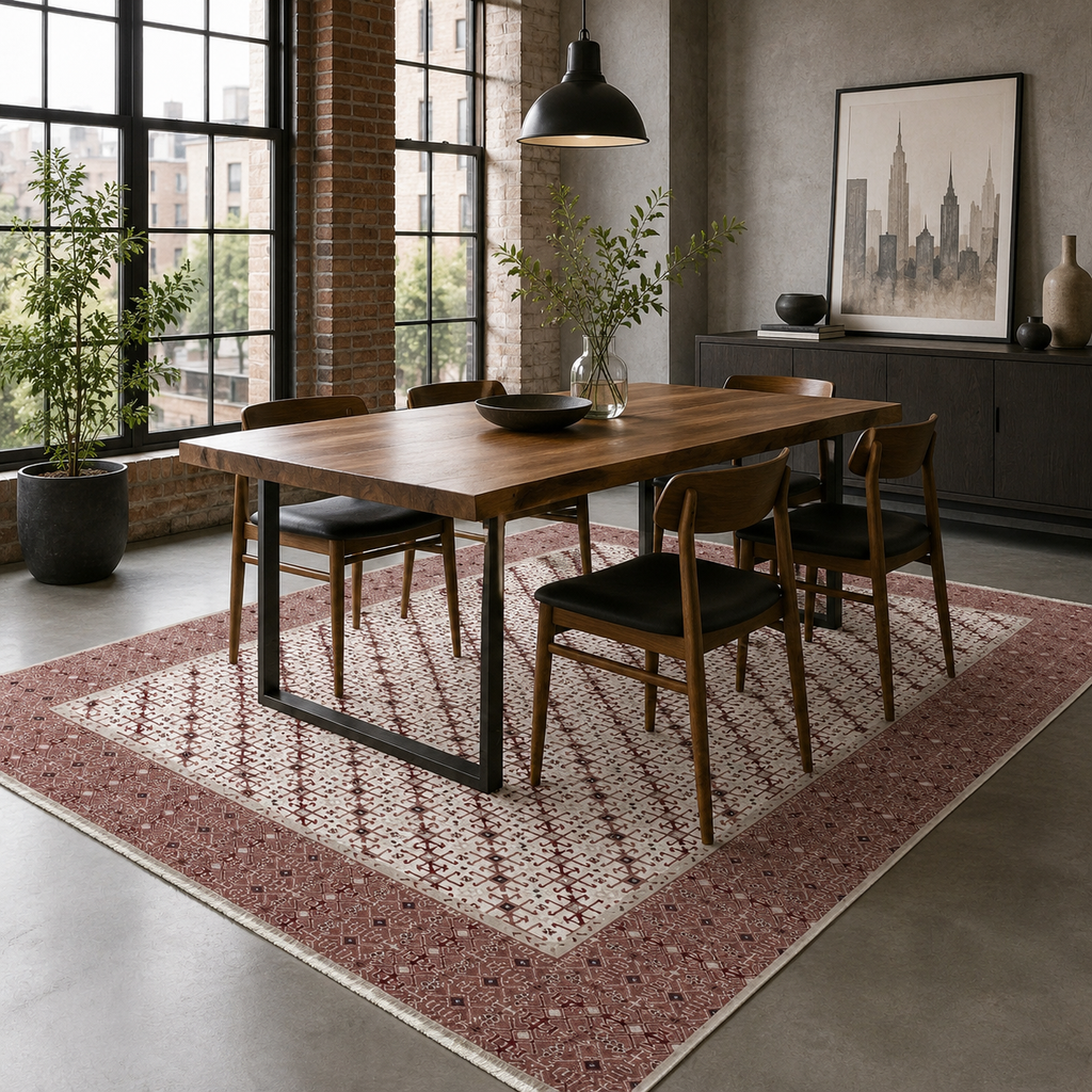 Tapis Ethnique Gris Lavable Émilie, vue 7