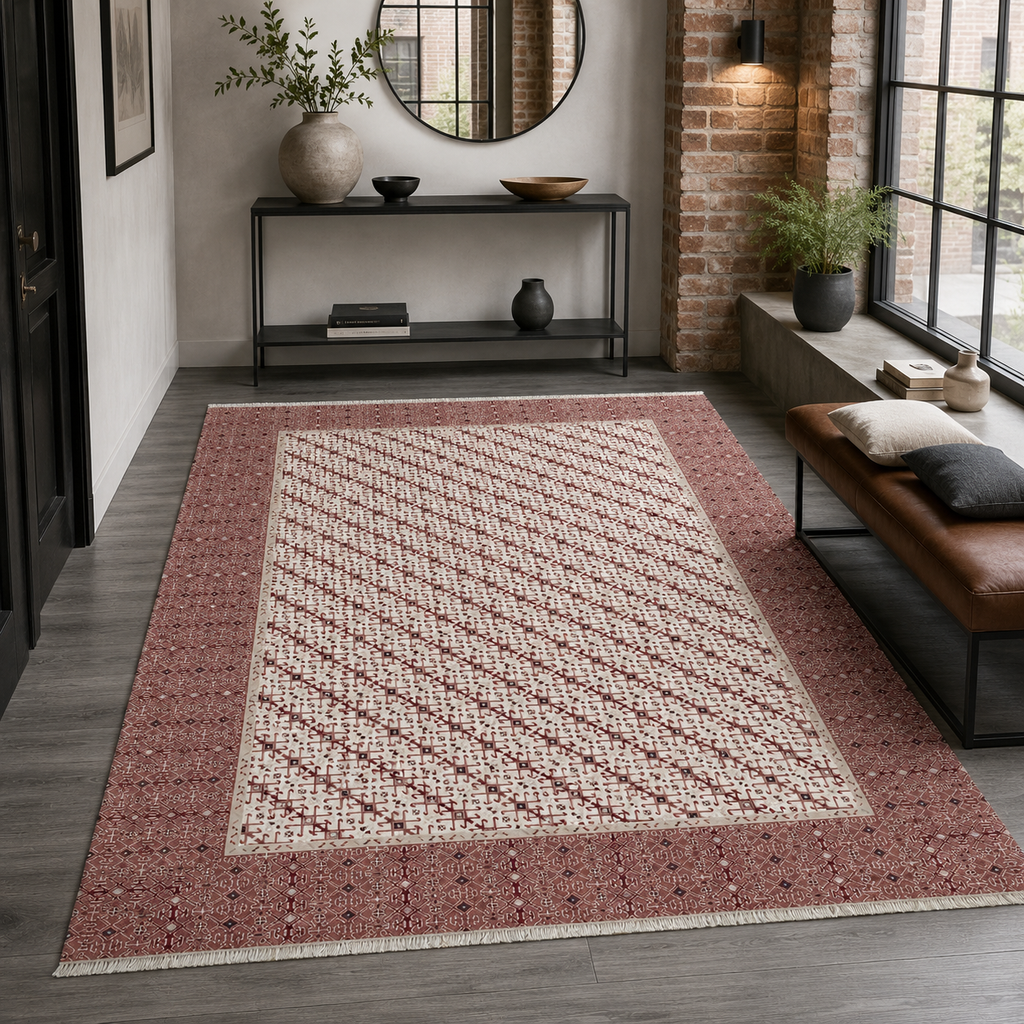 Tapis Ethnique Gris Lavable Émilie, vue 8