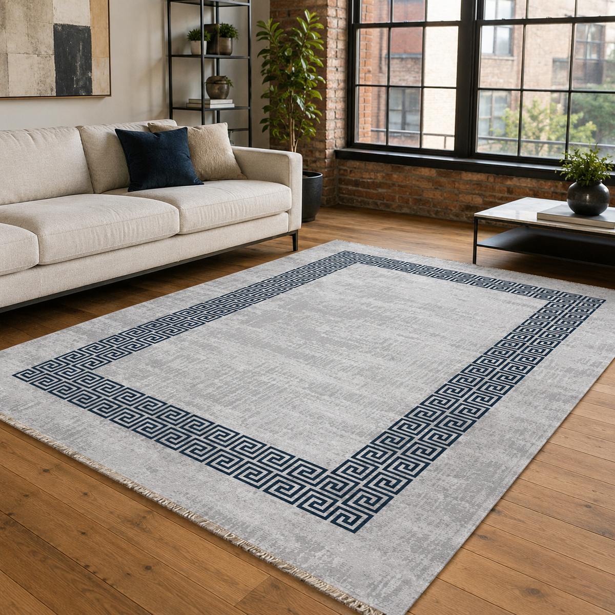 Tapis Classique Gris Lavable Ilona, vue principale