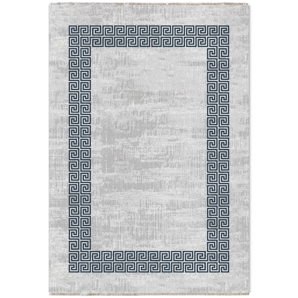 Détail du motif du tapis classique gris lavable Ilona