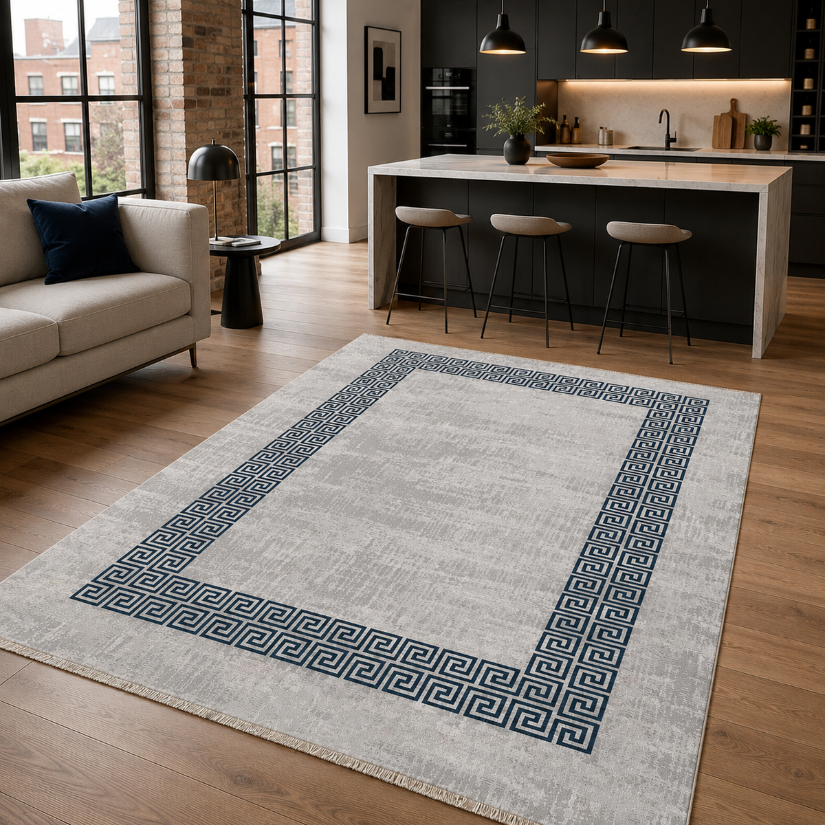 Tapis Classique Gris Lavable Ilona, vue 9