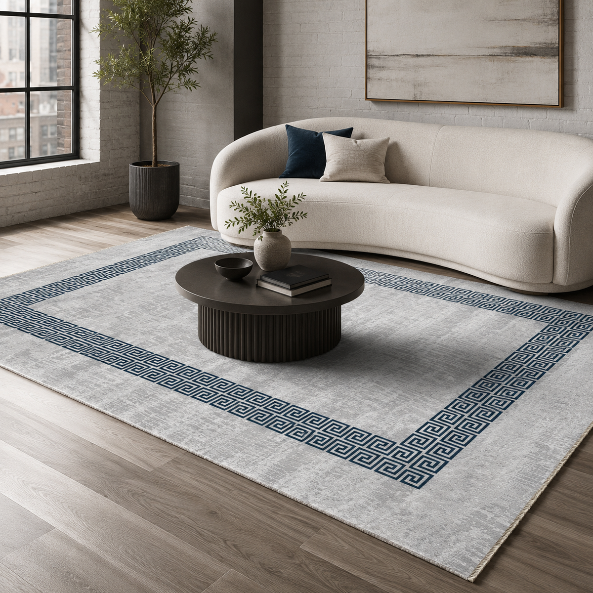 Tapis Classique Gris Lavable Ilona, vue 10