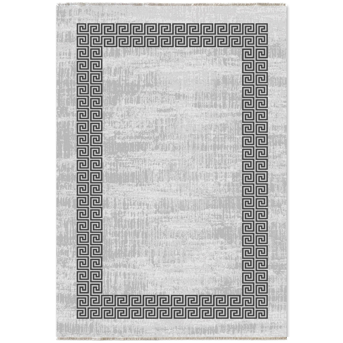 Détail du motif du tapis classique gris lavable Élina
