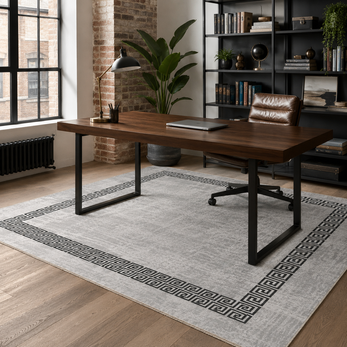 Tapis Classique Gris Lavable Élina, vue 5