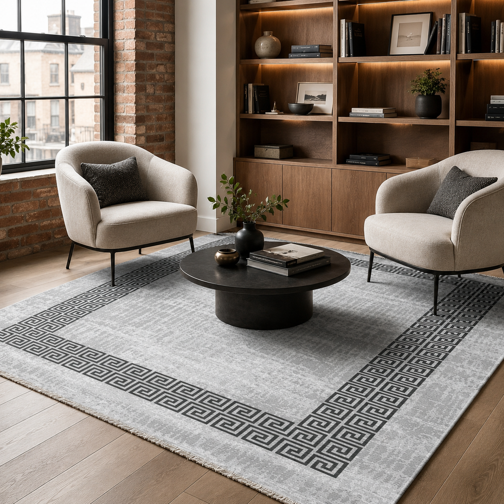 Tapis Classique Gris Lavable Élina, vue 8