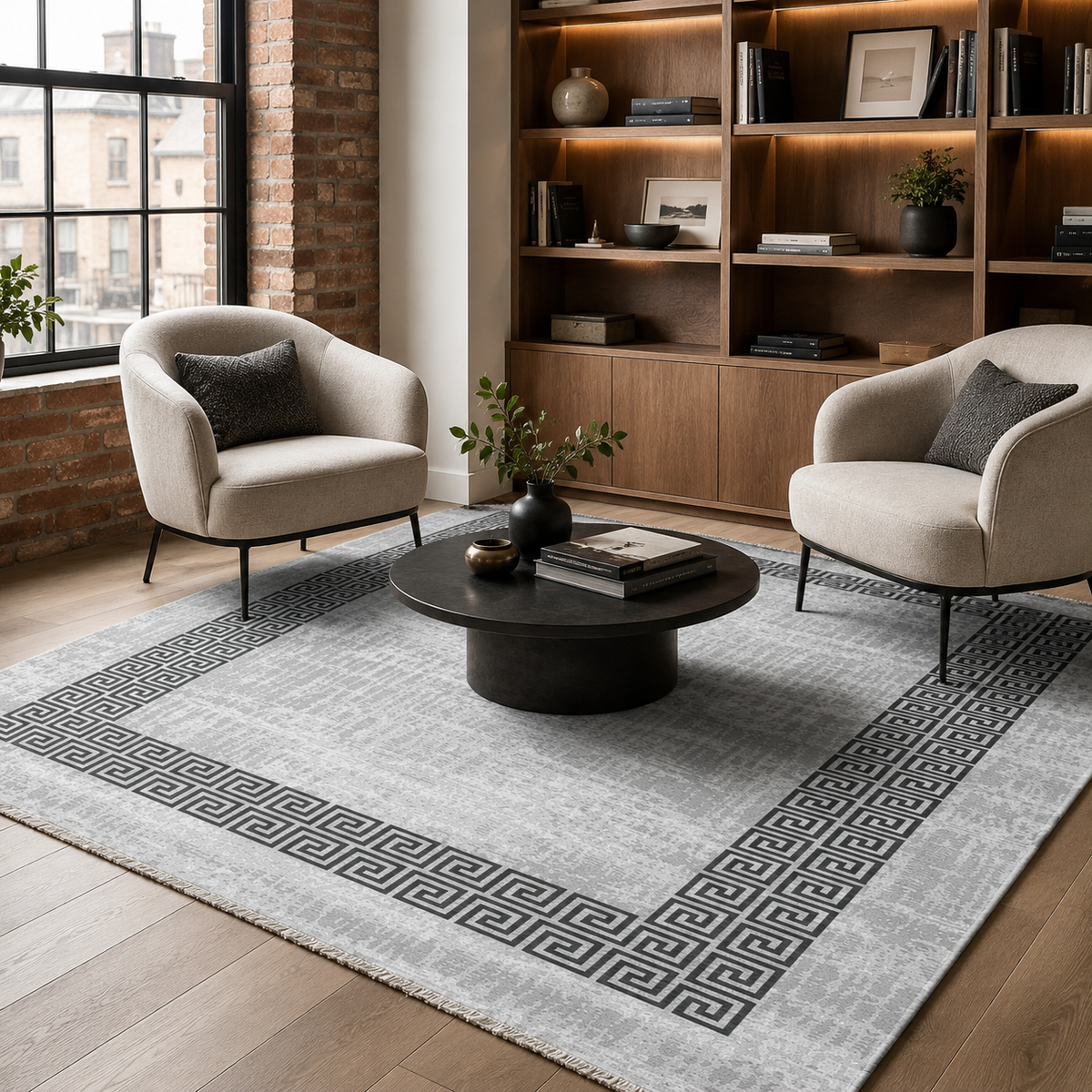 Tapis Classique Gris Lavable Élina, vue 8