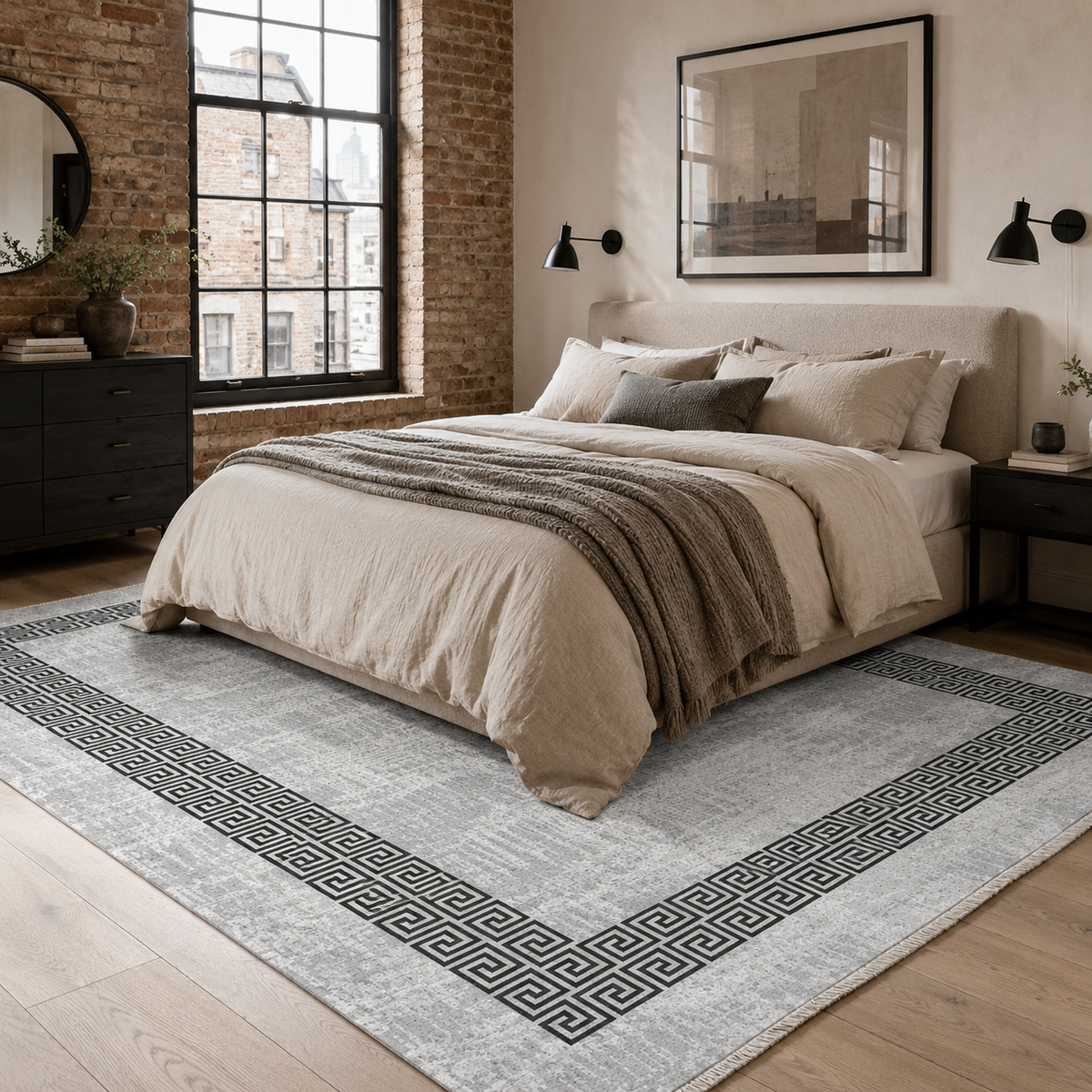 Tapis Classique Gris Lavable Élina, vue 10