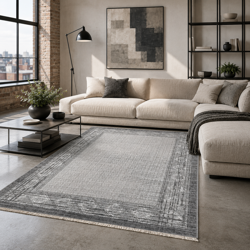Tapis Classique Gris Lavable Mélina, vue 3