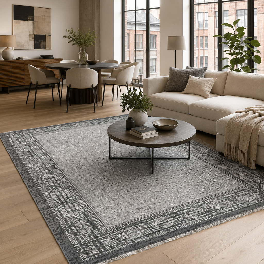 Tapis Classique Gris Lavable Mélina, vue 4
