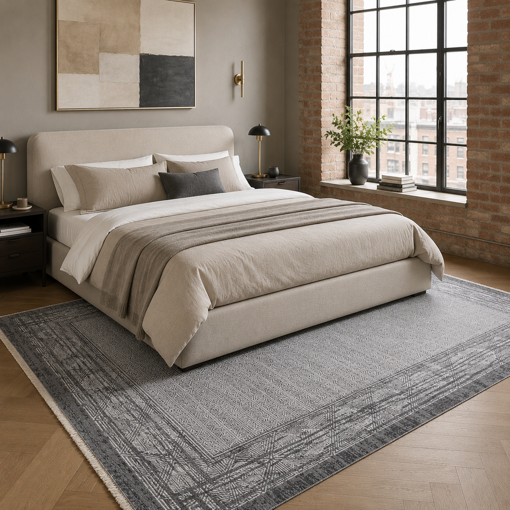 Tapis Classique Gris Lavable Mélina, vue 5