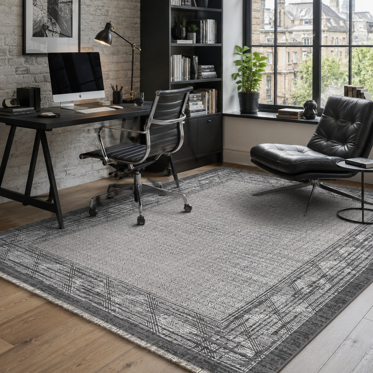 Tapis Classique Gris Lavable Mélina, vue 6