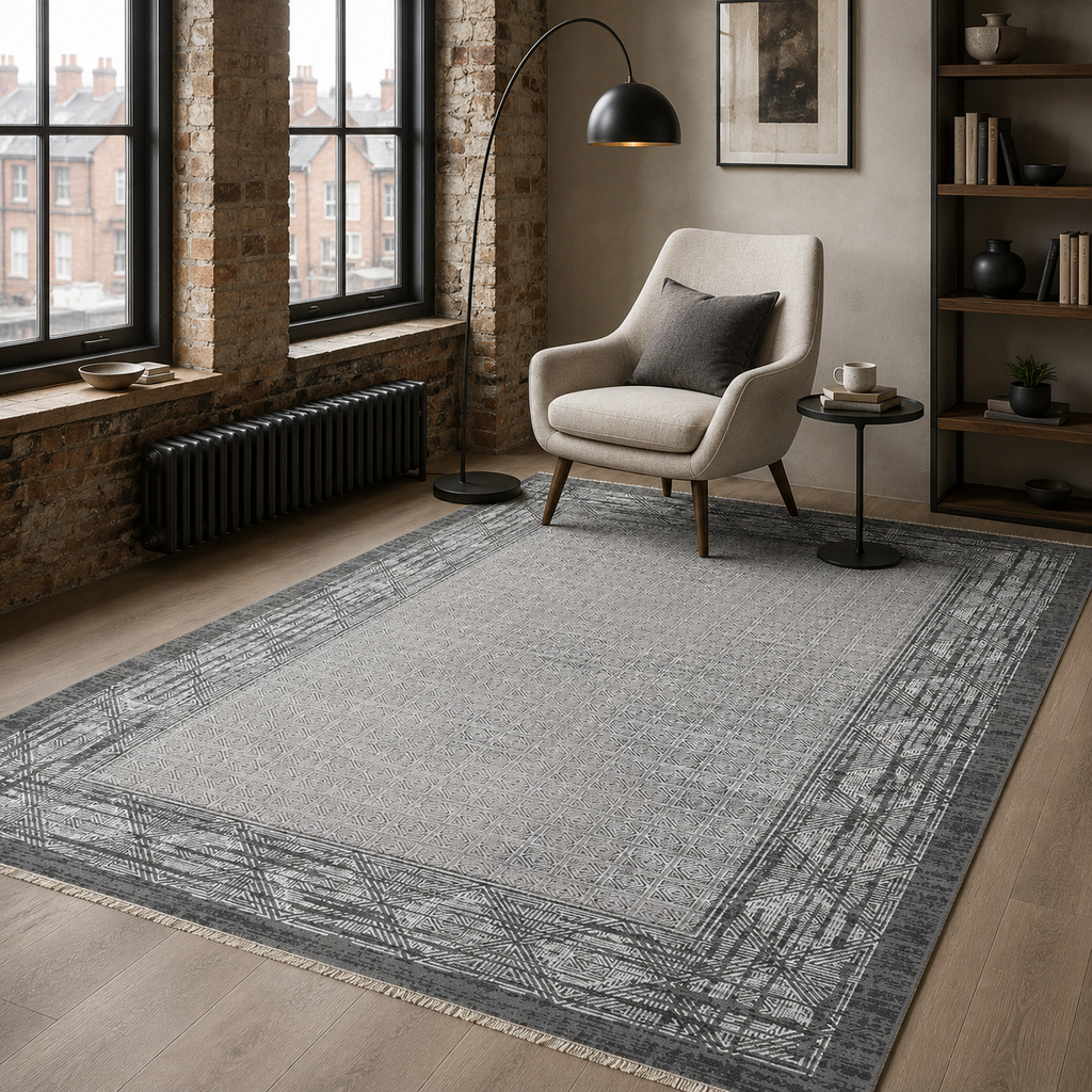Tapis Classique Gris Lavable Mélina, vue 7