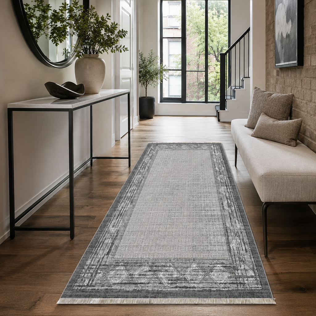 Tapis Classique Gris Lavable Mélina, vue 8