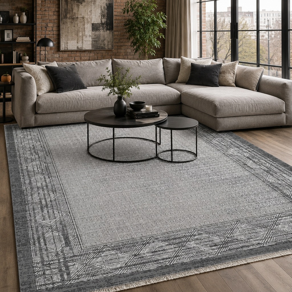 Tapis Classique Gris Lavable Mélina, vue 10