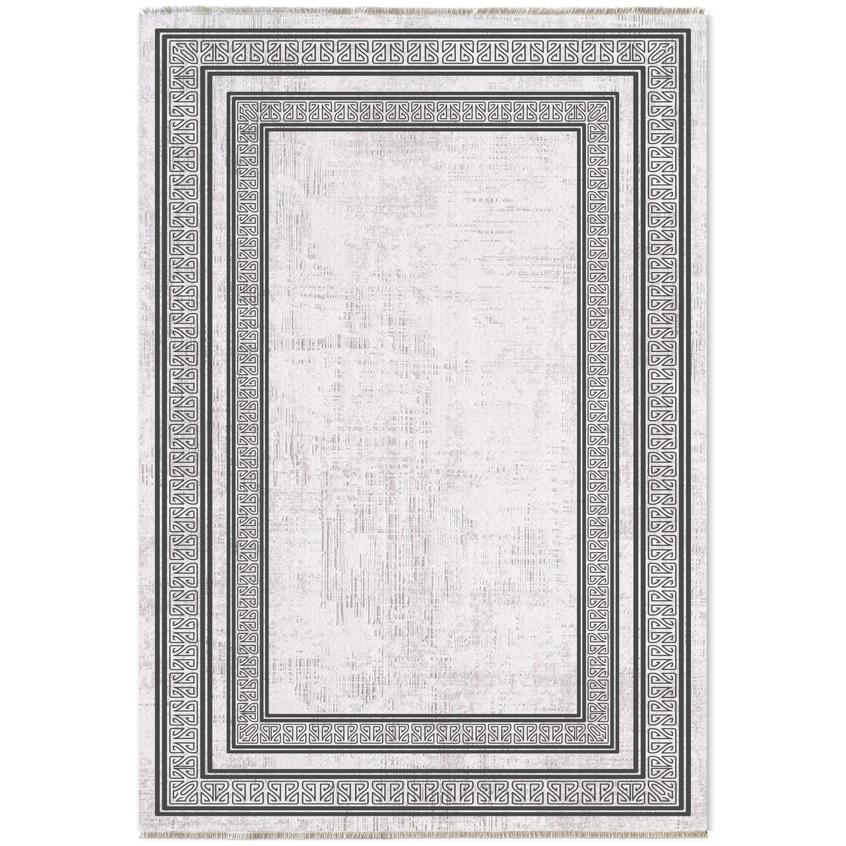 Détail du motif du tapis géométrique moderne gris lavable Rose