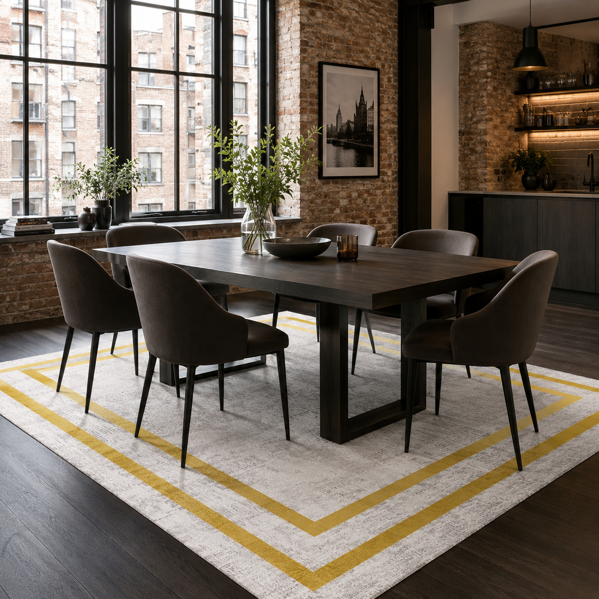 Tapis Classique Gris Lavable Diane, vue 5