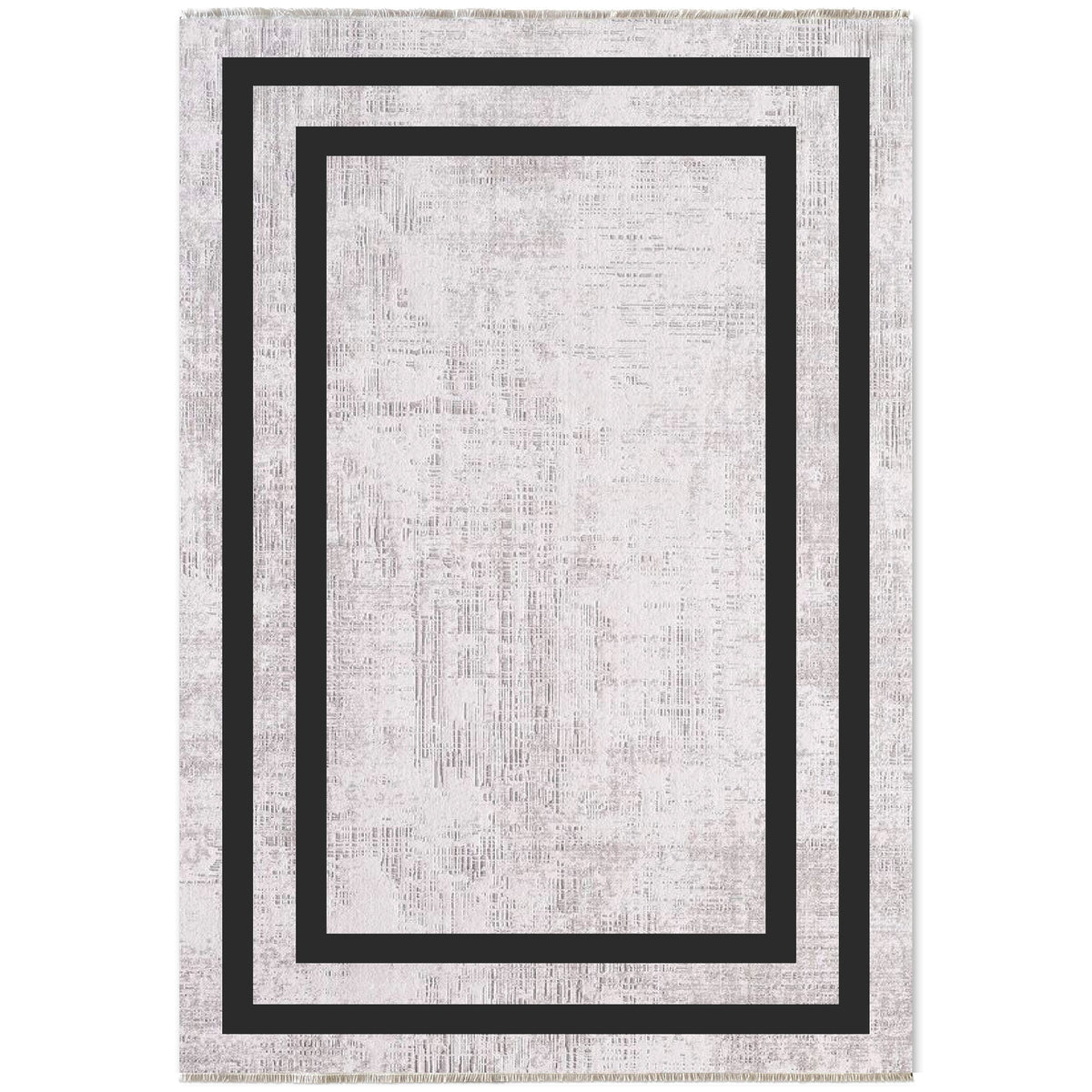 Détail du motif du tapis classique gris lavable Flavie