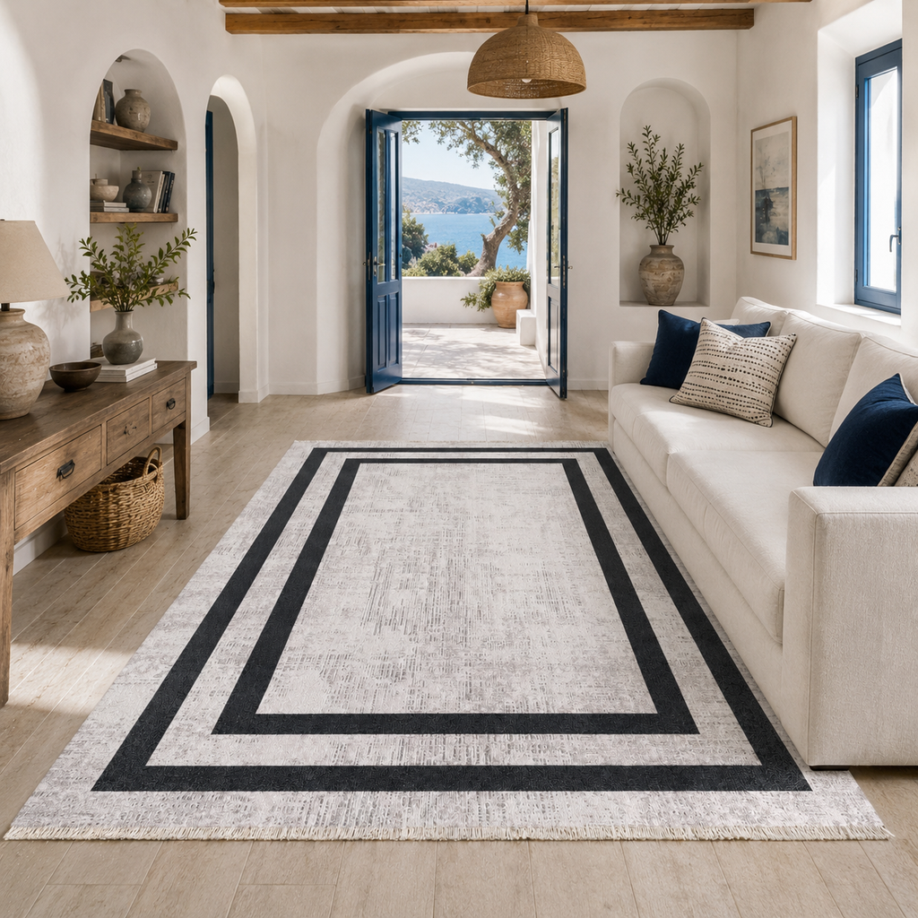 Tapis Classique Gris Lavable Flavie, vue 4