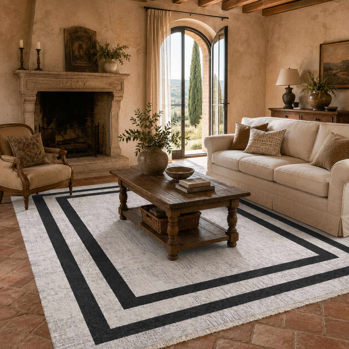 Tapis Classique Gris Lavable Flavie, vue 6