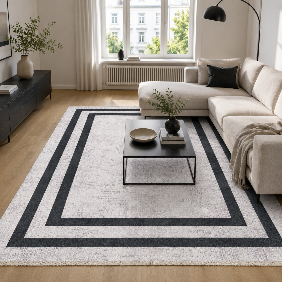 Tapis Classique Gris Lavable Flavie, vue 7