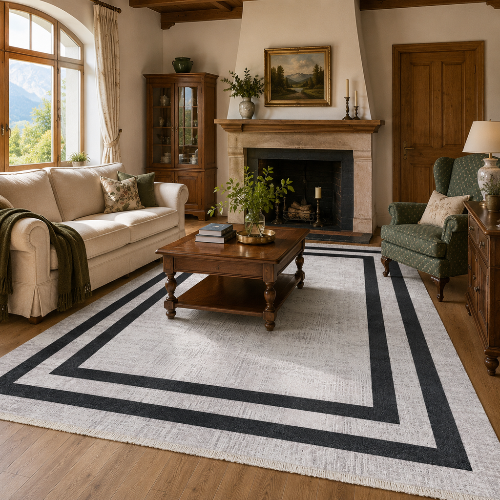 Tapis Classique Gris Lavable Flavie, vue 8