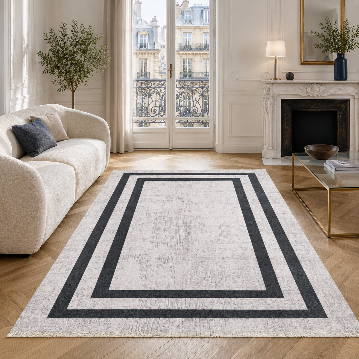 Tapis Classique Gris Lavable Flavie, vue 9