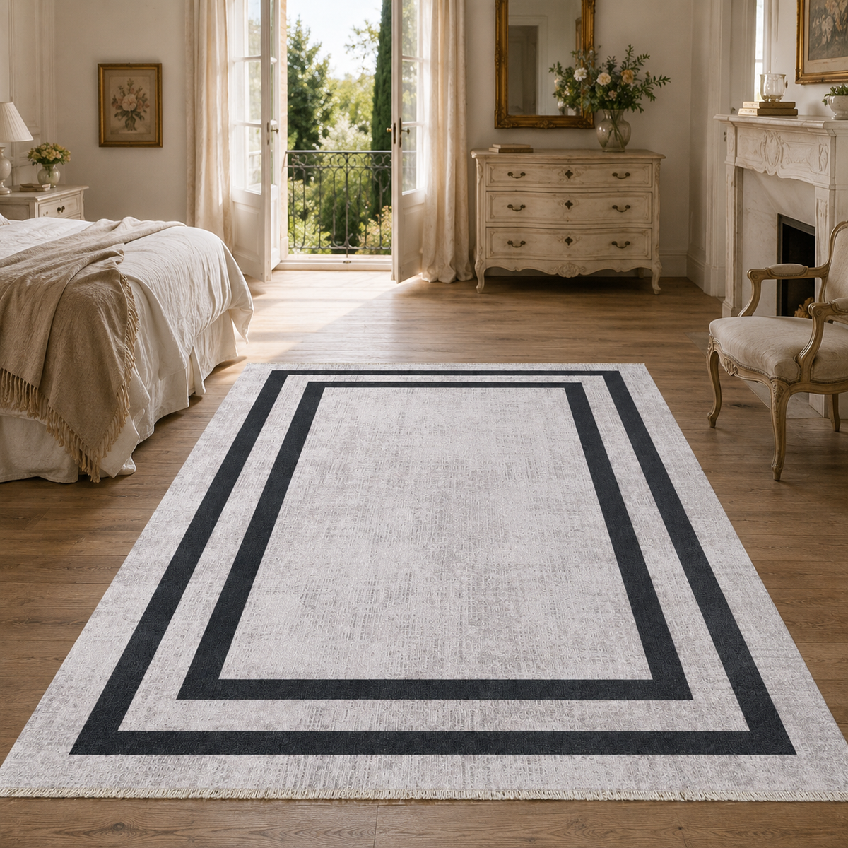 Tapis Classique Gris Lavable Flavie, vue 10