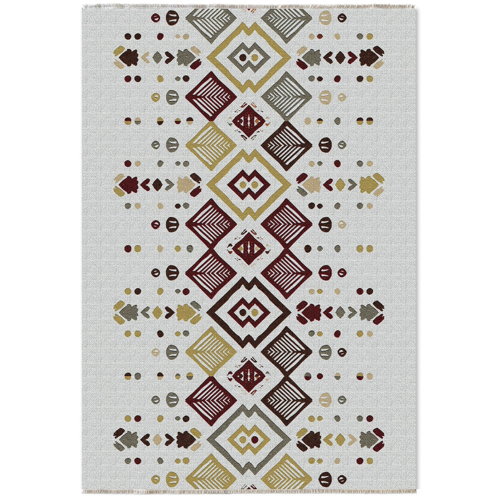 Détail du motif du tapis ethnique gris lavable Hana