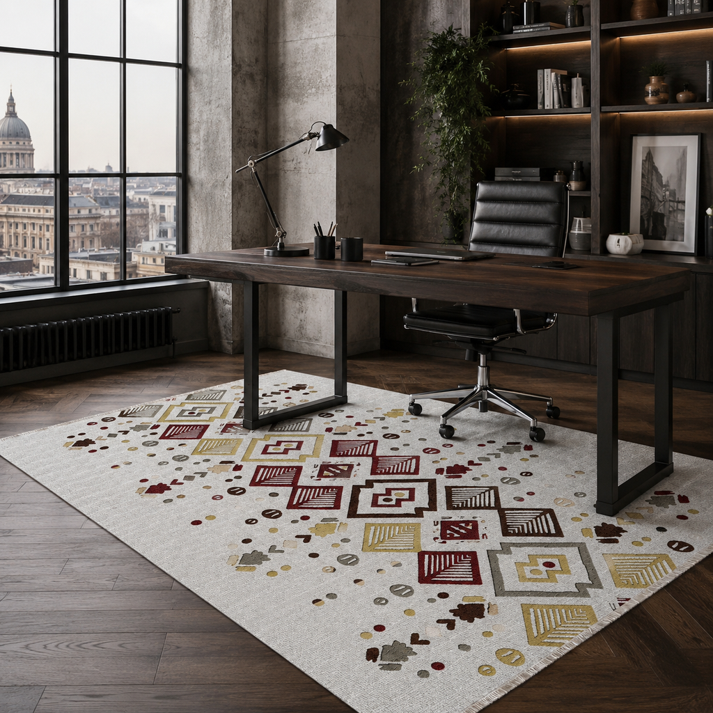 Tapis Ethnique Gris Lavable Hana, vue 6