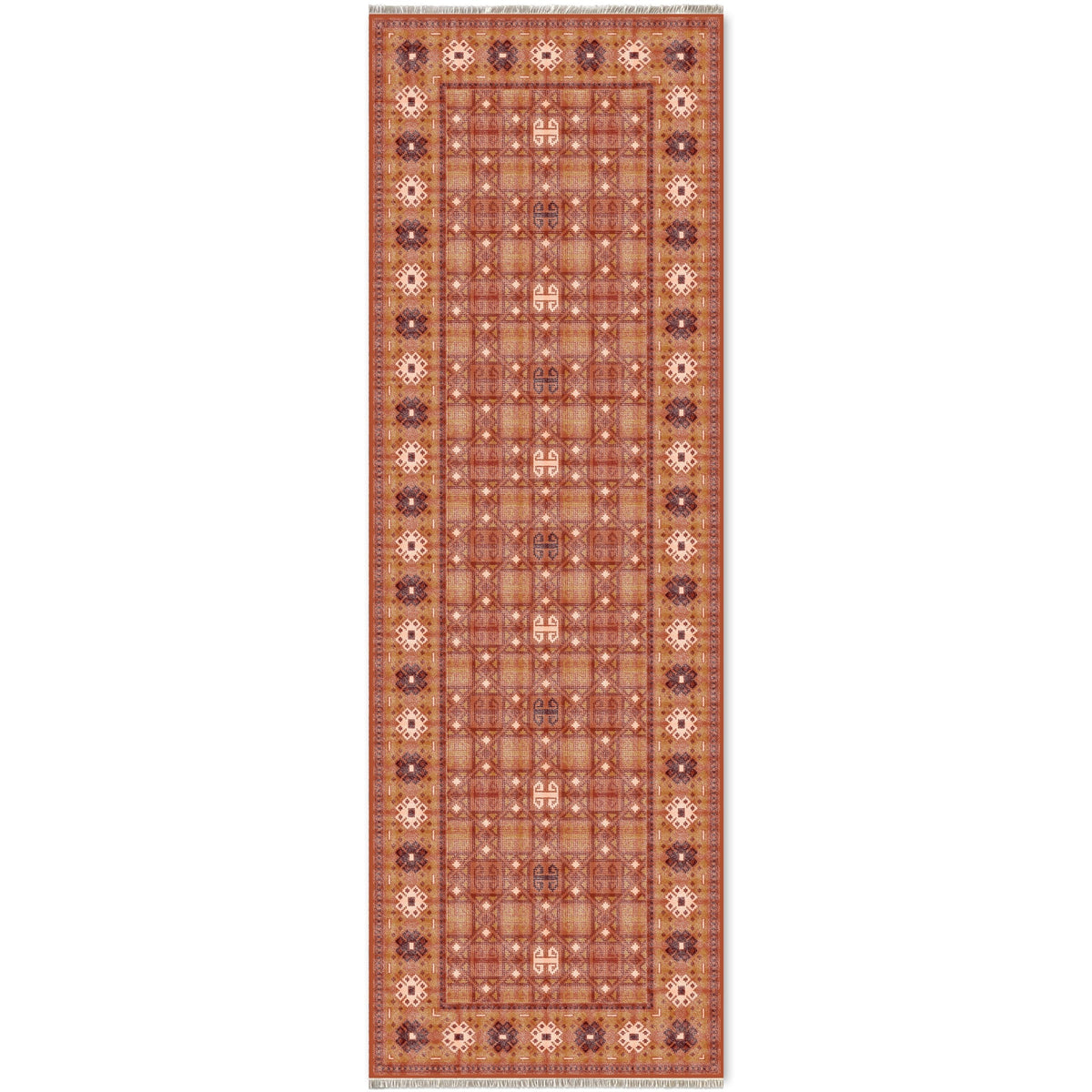 Détail du motif du tapis ethnique gris lavable Éléonore