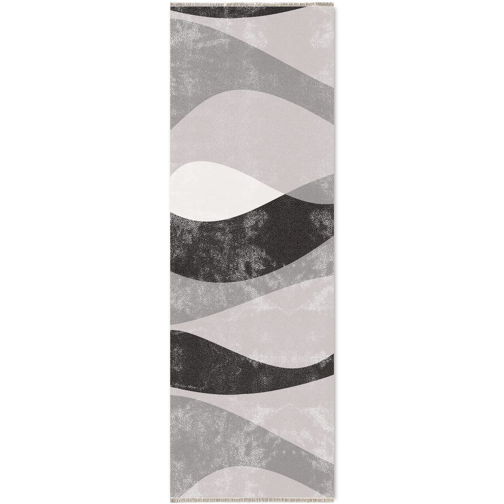 Détail du motif du tapis géométrique moderne gris lavable Cécilia