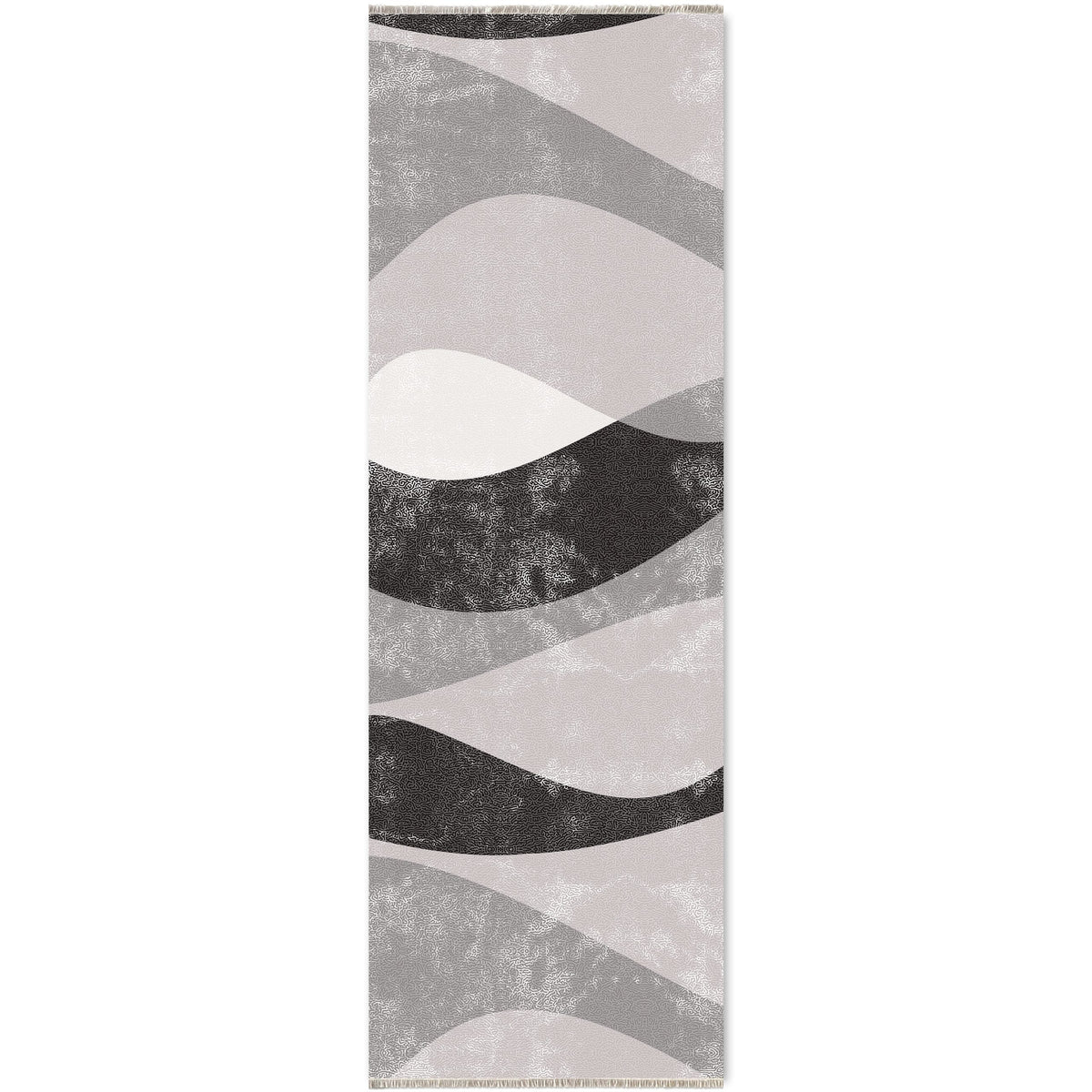 Détail du motif du tapis géométrique moderne gris lavable Cécilia