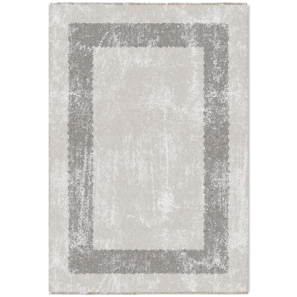 Détail du motif du tapis moderne gris lavable Nerina