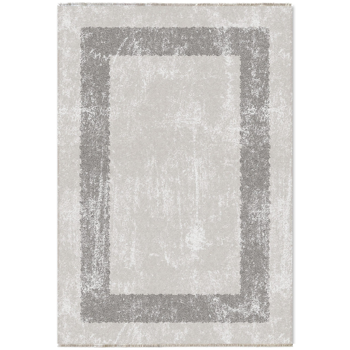 Détail du motif du tapis moderne gris lavable Nerina