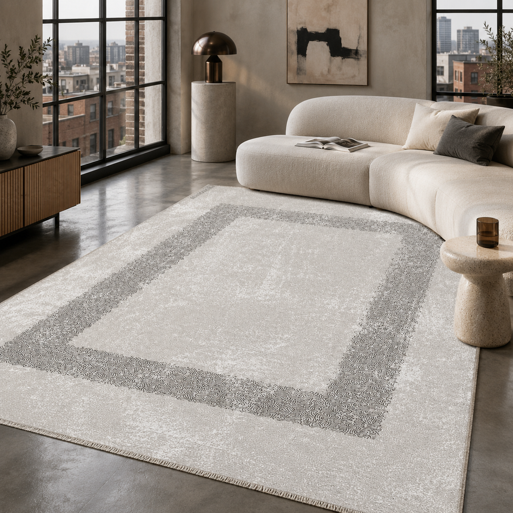 Tapis Moderne Gris Lavable Nerina, vue 4