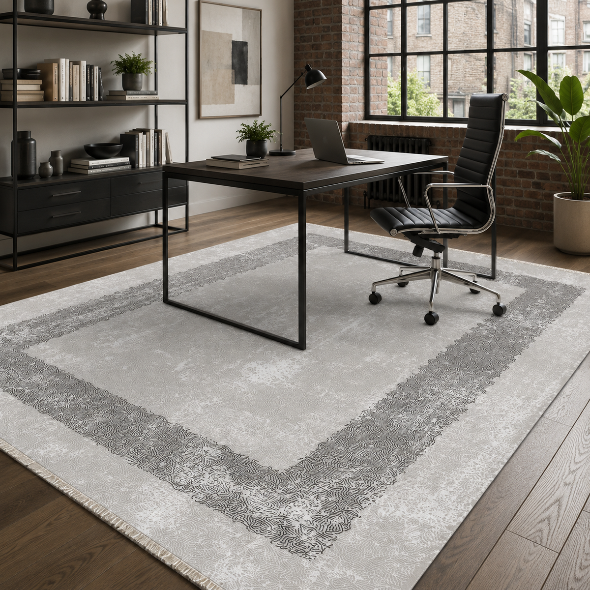 Tapis Moderne Gris Lavable Nerina, vue 7