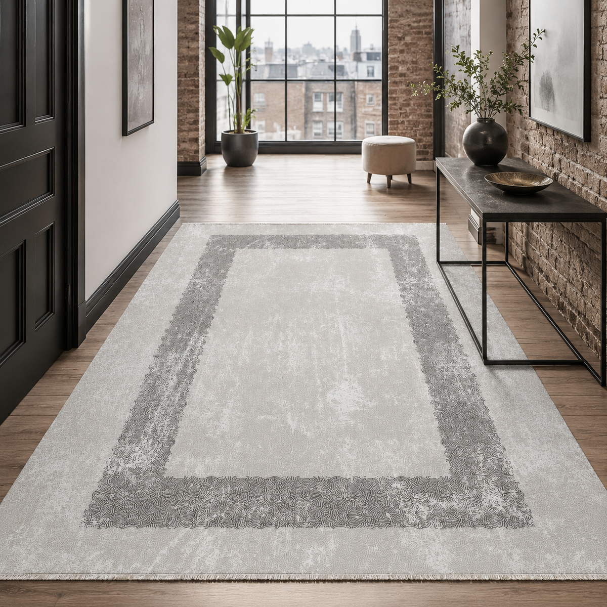 Tapis Moderne Gris Lavable Nerina, vue 9