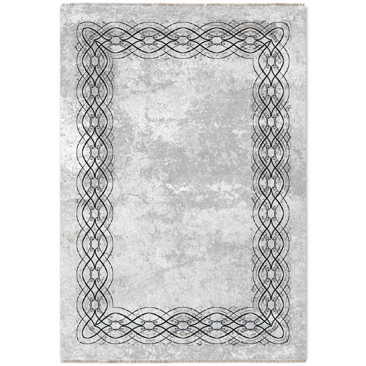 Détail du motif du tapis moderne gris lavable Perrine