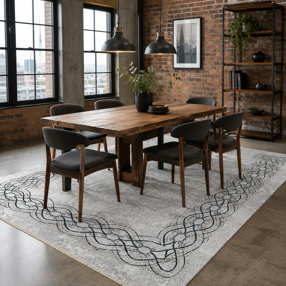 Tapis Moderne Gris Lavable Perrine, vue 5