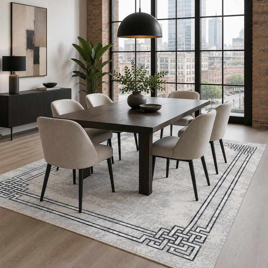 Tapis Moderne Gris Lavable Flavie, vue 6