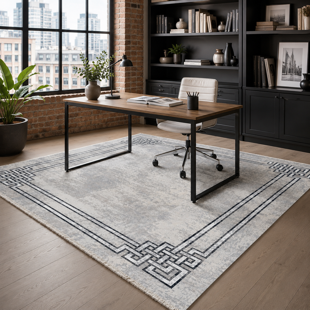 Tapis Moderne Gris Lavable Flavie, vue 7