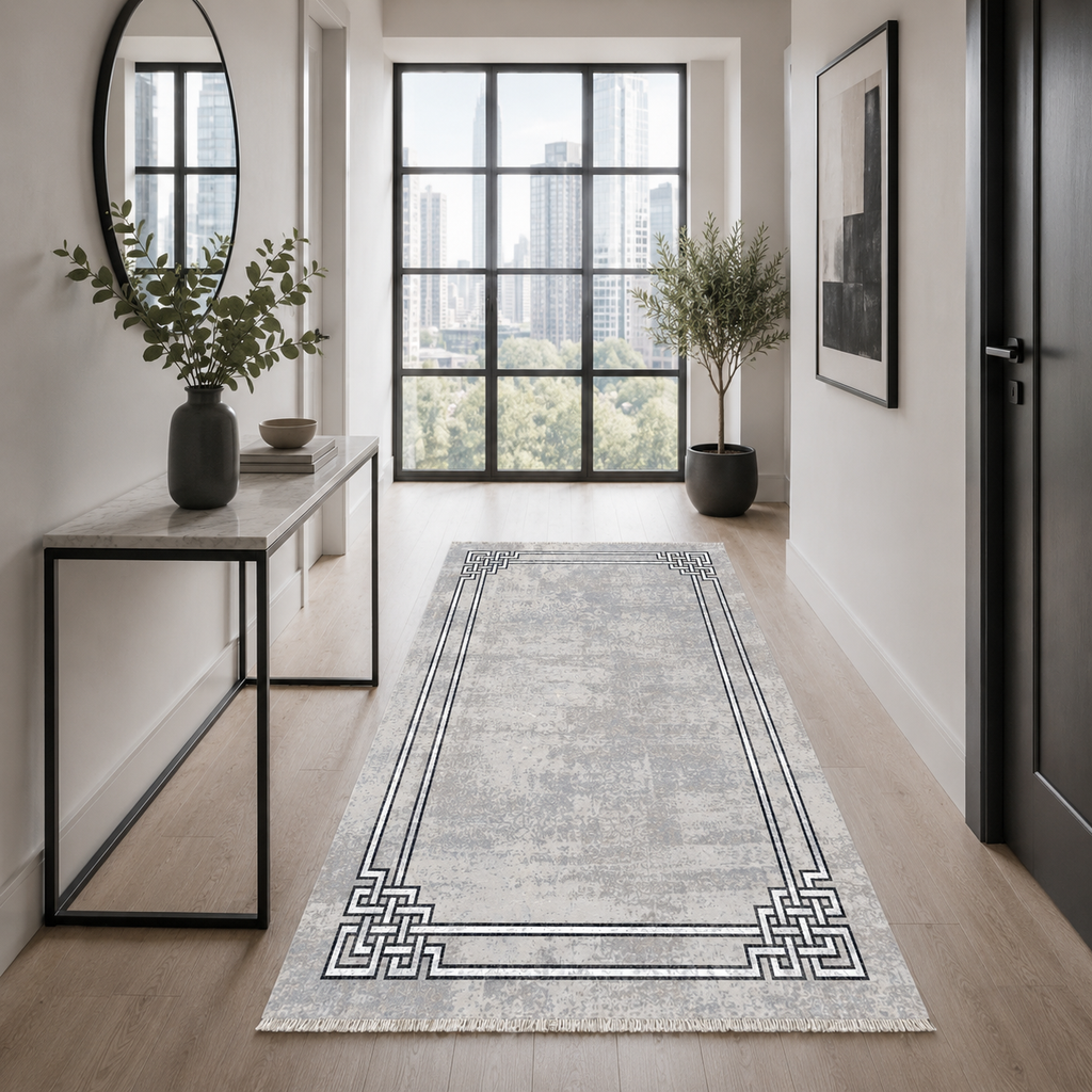 Tapis Moderne Gris Lavable Flavie, vue 8