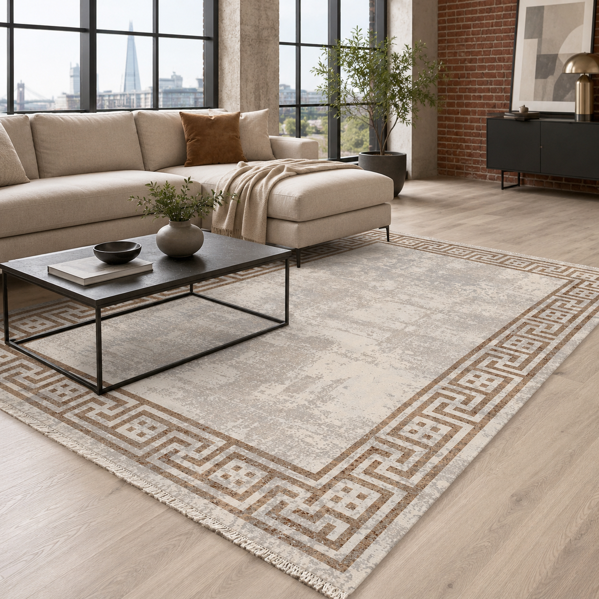 Détail du motif du tapis moderne bleu marine lavable Bianca