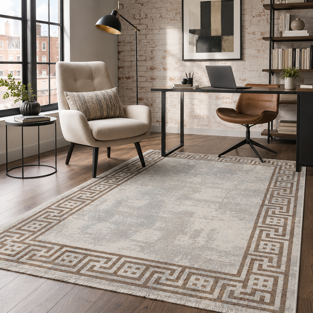 Tapis Moderne Bleu Marine Lavable Bianca, vue 5