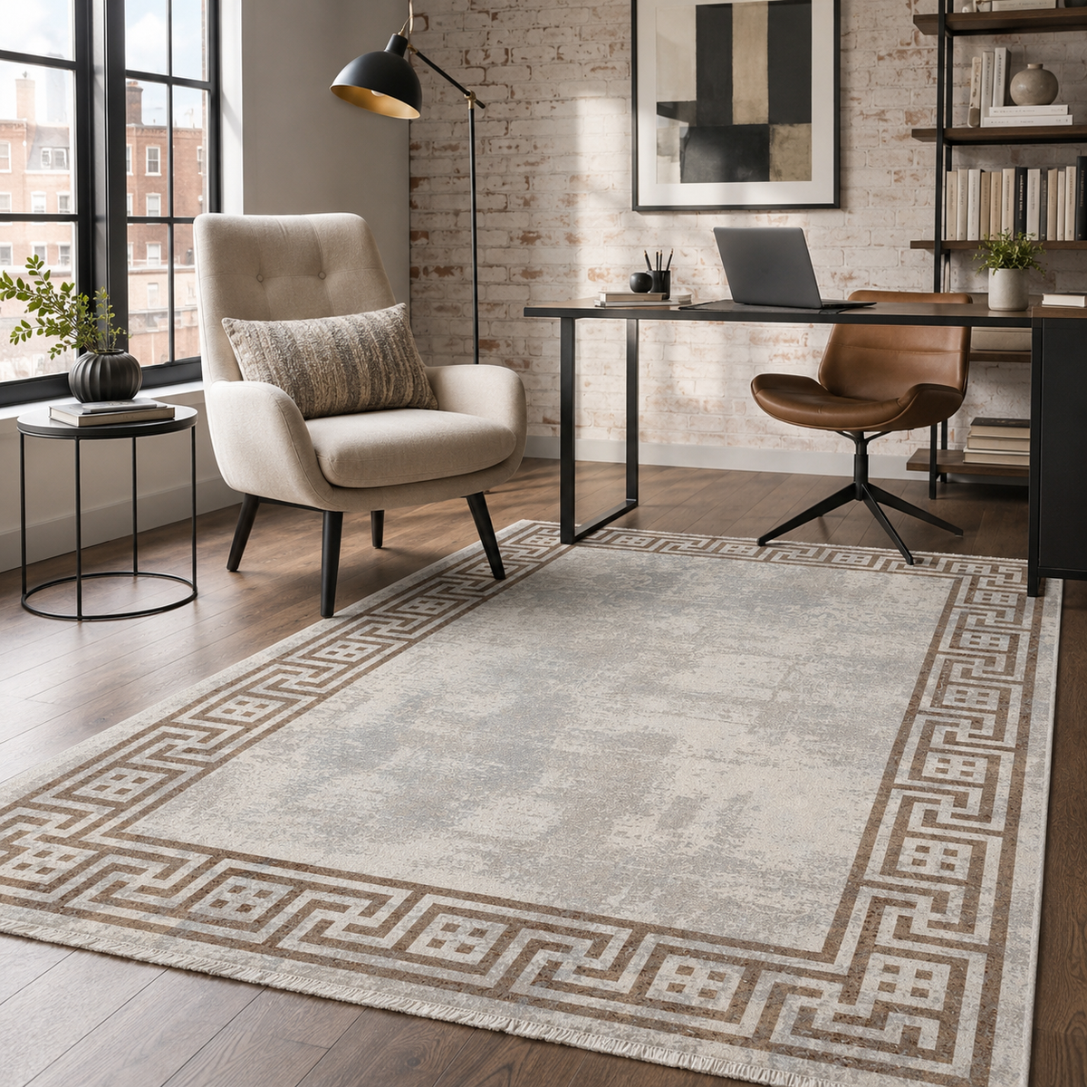Tapis Moderne Bleu Marine Lavable Bianca, vue 5